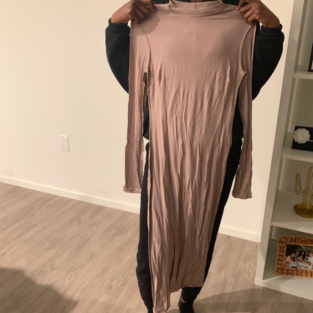 Nude longline bodycon Dress